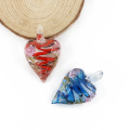 Fashion Heart Murano Lampwork Glass Pendants for Jewelry Making 12pcs/box , MC0096